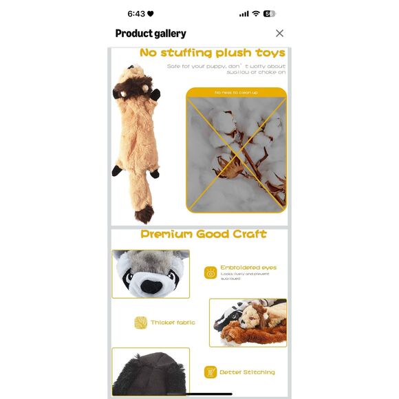 Squeaky No Stuffing 5-piece Dog Toy set. New! - Picture 4 of 5